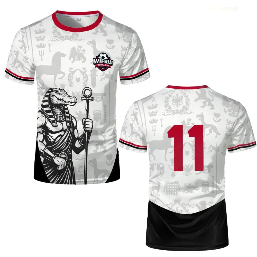 Egyptian Mythology Vintage Pattern Jersey Trend Youth Outdoor Sports Breathable T-shirt WIFRU Fashion Casual Round Neck Tops