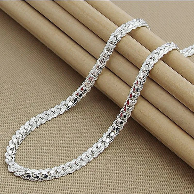 20-60cm 925 Sterling Silver Luxury Brand Design Noble Necklace Chain For Woman Men Fashion Wedding Engagement Jewelry Gifts - Live Store 4U