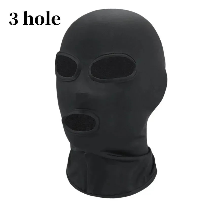 Black Full Face No Hole Cover Hat Women Men Army Tactical Cs Balaclava Cap Sun Uv Protection Bike Motorcycle Multi-Hole Ski Mask - Live Store 4U