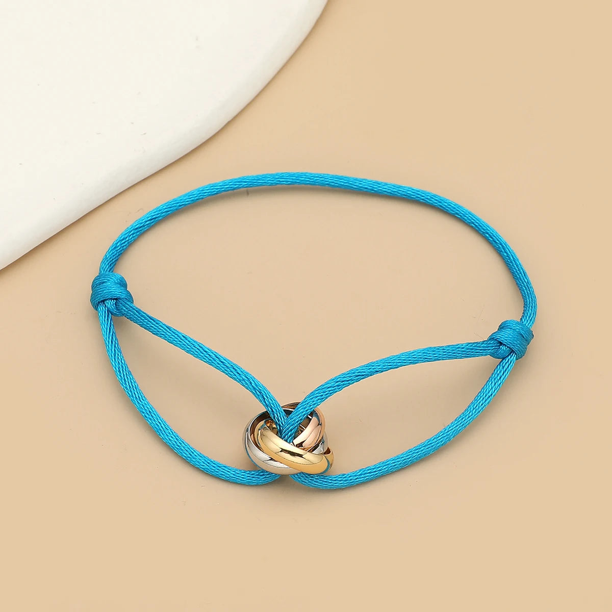 Simple Fashion Unisex Bracelet 3 Metal Round Circle Accessory Adjustable Men's Rope Bracelet for Women Jewelry Gifts - Live Store 4U