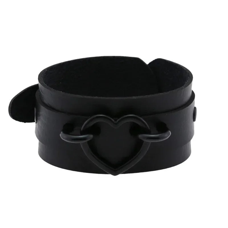 Hip Hop Rock PU Leather Bracelet Men and Women Punk Spikes Rivets Skull Heart Cross Creative Party Bracelet Jewelry Accessories - Live Store 4U