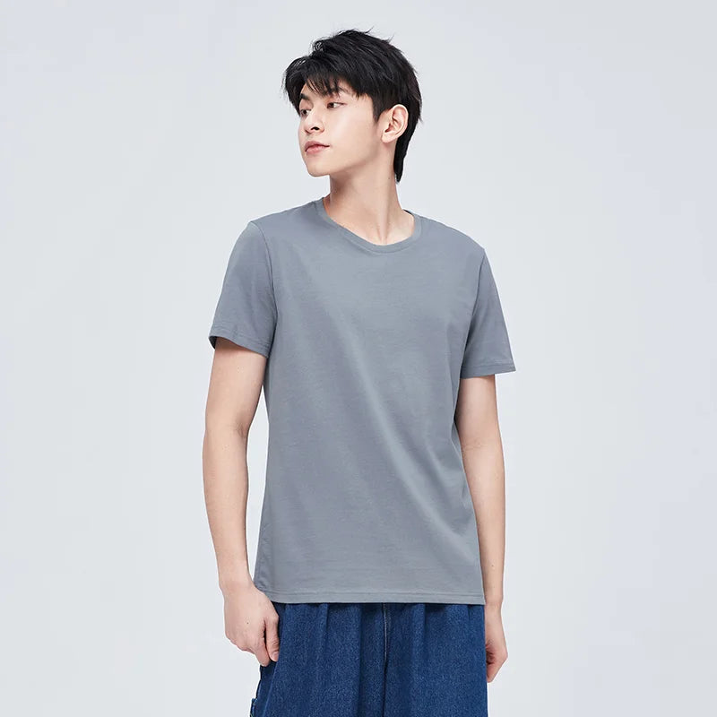 Semir Summer Cotton T Shirts Men 2024 Simple O Neck Stretch Solid New Tops Clothing Casual Tshirt Man Streetwear Cool Tee Shirts - Live Store 4U
