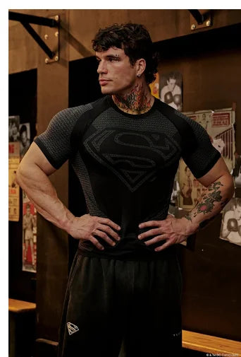 2025 New style Men's High Elastic Quick Dry Sports Shark T-Shirt Tight Workout Breathable Summer Gym Trendy Short sleev - Live Store 4U