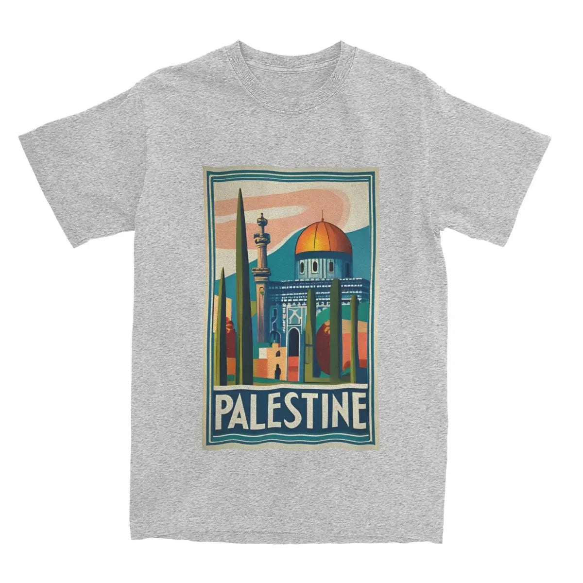 Couple T-Shirt Vintage Palestine Jerusalem Peace T Shirts Leisure Summer Tees Aesthetic Print Cotton Tops Gift Idea