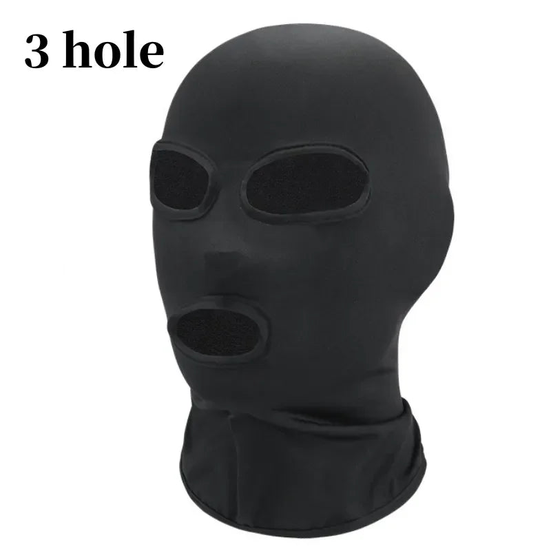 Black Full Face No Hole Cover Hat Women Men Army Tactical Cs Balaclava Cap Sun Uv Protection Bike Motorcycle Multi-Hole Ski Mask - Live Store 4U