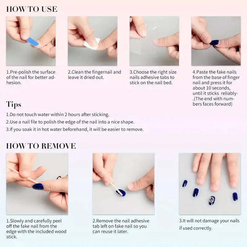 10 PCS Luxury Handmade Press on Nails Almond Hand paint Halo dyeing Design with 3-PIECE Tool Adhesive Nail Glue Tabs