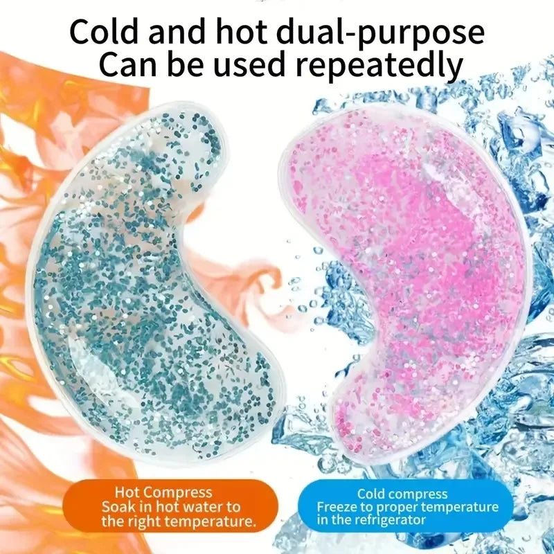 2pcs Reusable Cooling Gel Eye Pads, Hot Cold Therapy for Dark Circles & Puffy Eyes, Relief Gel Eye Mask, Portable for Travel