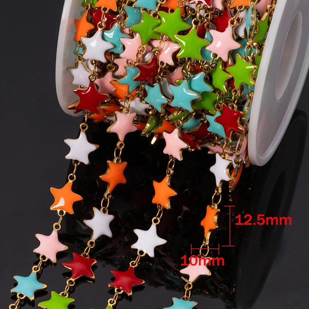 1Meter Stainless Steels Enamel Ocean Animal Charms Chains for DIY Necklaces Making Jewelry Findings Bracelets Anklet Component