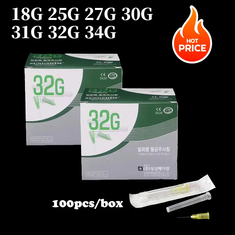 30G x4mm, 30G x13mm, 30G x25mm  Korean genuine painless beauty ultra-fine disposable tools