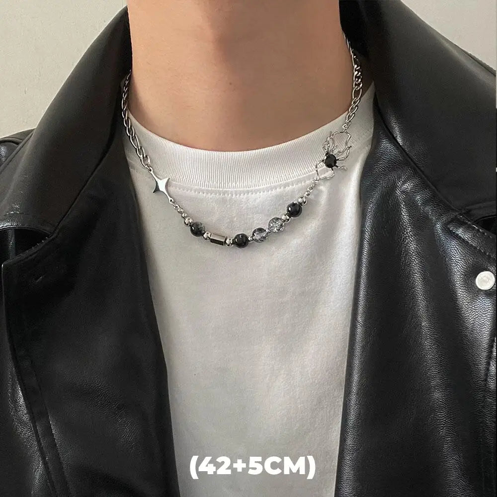 Hip Hop Zircon Star Double Layer Necklace For Men Women Trend Charm Titanium Steel Pendant Chain Unisex Jewelry Wholesale - Live Store 4U