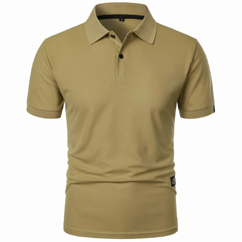 New Solid Color Polo Shirt Men's Short Sleeve Button Tshirts Lapel Lightweight  Streetwear Sport Casual Tops - Live Store 4U