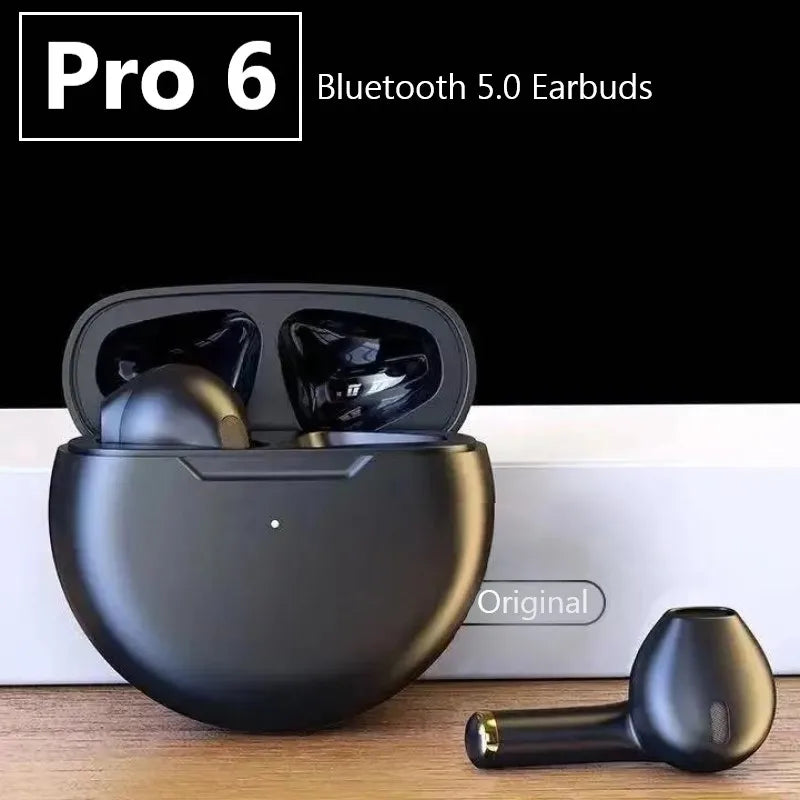 Original Earbuds Tws 6 Wireless Bluetooth Headset 5.3 Headphone Mini Earphone with Mic Charging Box for Xiaomi iPhone Samsung