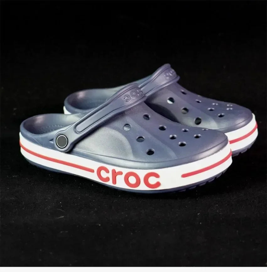 Davya Men's Summer Anti-Slip Beach Oes Open-Toe Clog Sandals Comfortable Slip-On Breathable Plastic Upaded Version