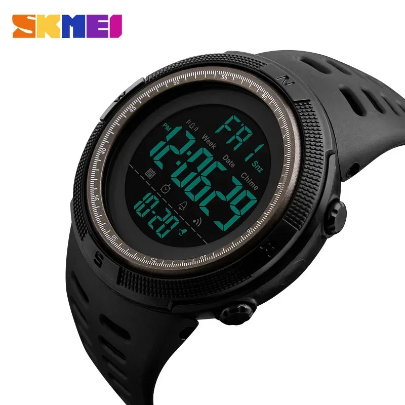 SKMEI 1251 Waterproof Digital Watch for Men Sport Countdown Electronic Wristwatches Mens Military LED Clock 1560 Reloj Hombre