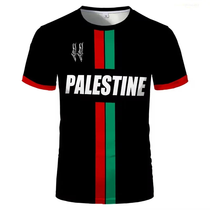 Palestine Football T Shirts Men Summer Short Sleeve Palestinian Flag 3D Printed T-shirts Sports Casual Womens Mens Tops Clothing