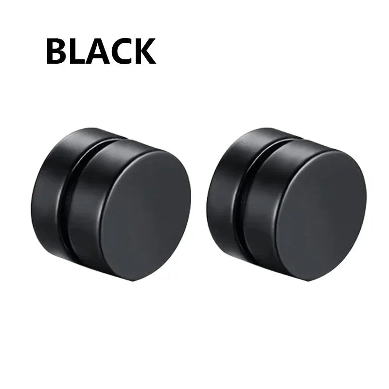 1/3Pairs 6MM Crystal Magnetic No-Pierce Stainless Steel Stud Earrings for Men Punk Zircon Magnet Earrings Non Piercing Jewelry - Live Store 4U