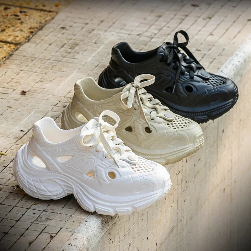 2025 Summer New Fashion Breathable Chunky Sneakers Women EVA Non Slip Wading Platform Shoes Woman Outdoor Thick Sole Sports Shoe