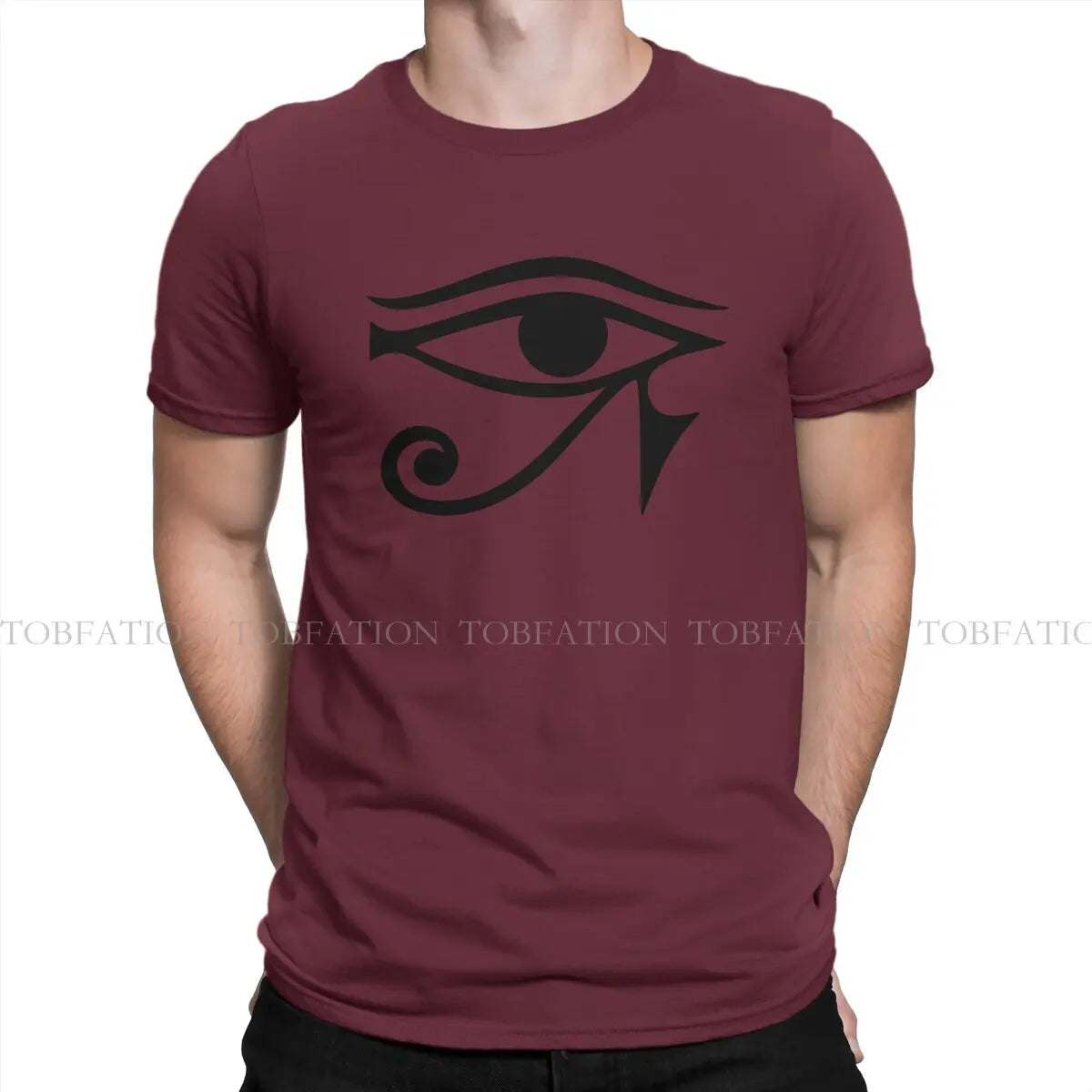 Horus Eye O Neck TShirt Eye of Horus Egyptian Pure Cotton Original T Shirt Man's Clothes Fashion Fluffy