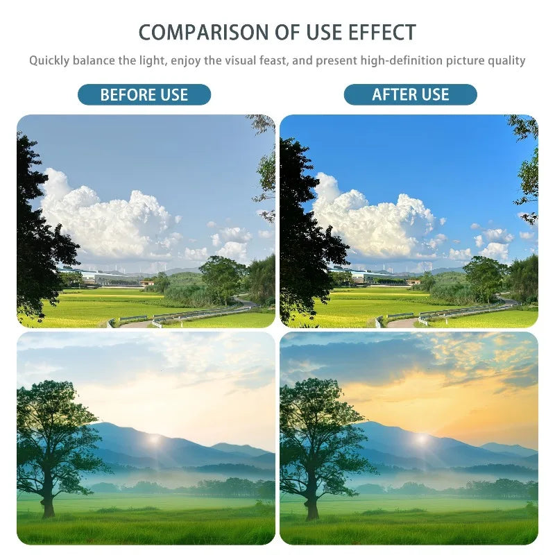 UEGOGO Lens Filter Waterproof Gradual Color Lens Filter Graduated Gray for Canon Sony Camera Lens 52 55 58 62 67 72 77 82mm Size