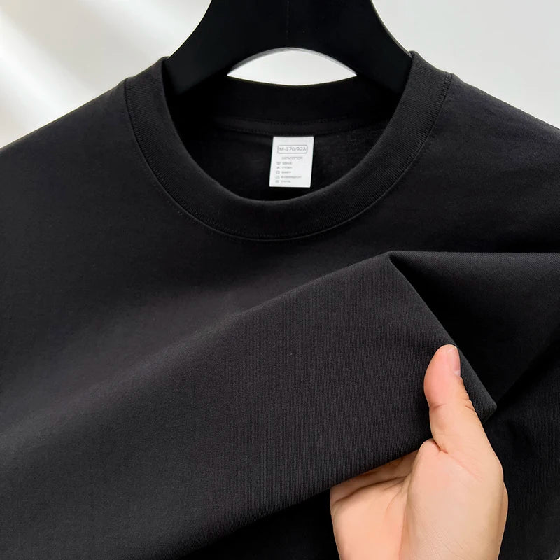 100% pure cotton summer high-end brand men's short sleeve round neck fashionable style half sleeved top breathable T-shirt - Live Store 4U