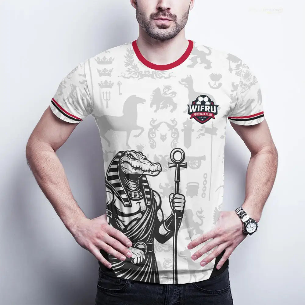 Egyptian Mythology Vintage Pattern Jersey Trend Youth Outdoor Sports Breathable T-shirt WIFRU Fashion Casual Round Neck Tops