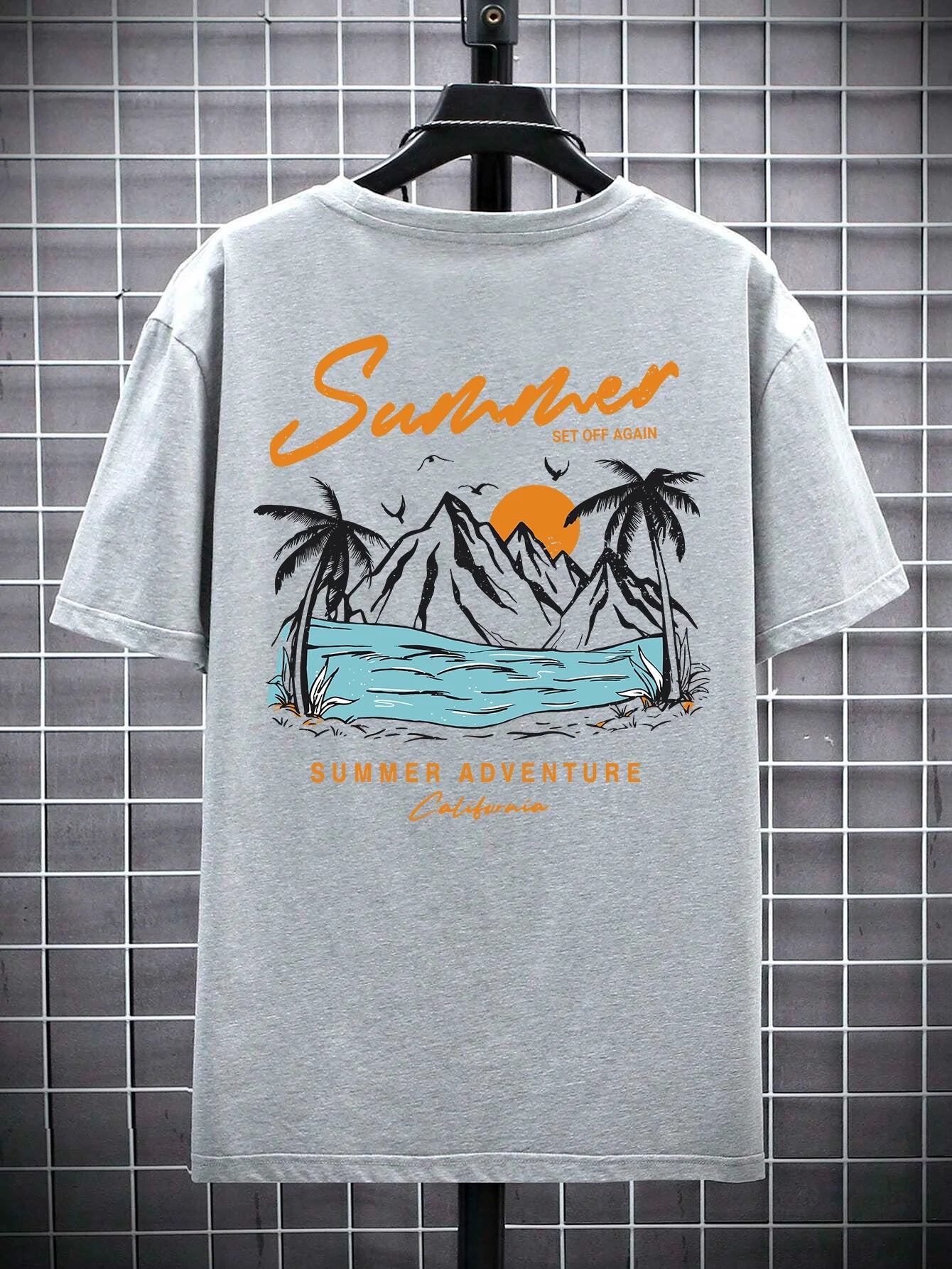 Summer Set Off Again Adventure California Mens T-Shirt Cotton Loose Tee Clothing Fashion Sweat Clothes Oversized Summer Tops - Live Store 4U