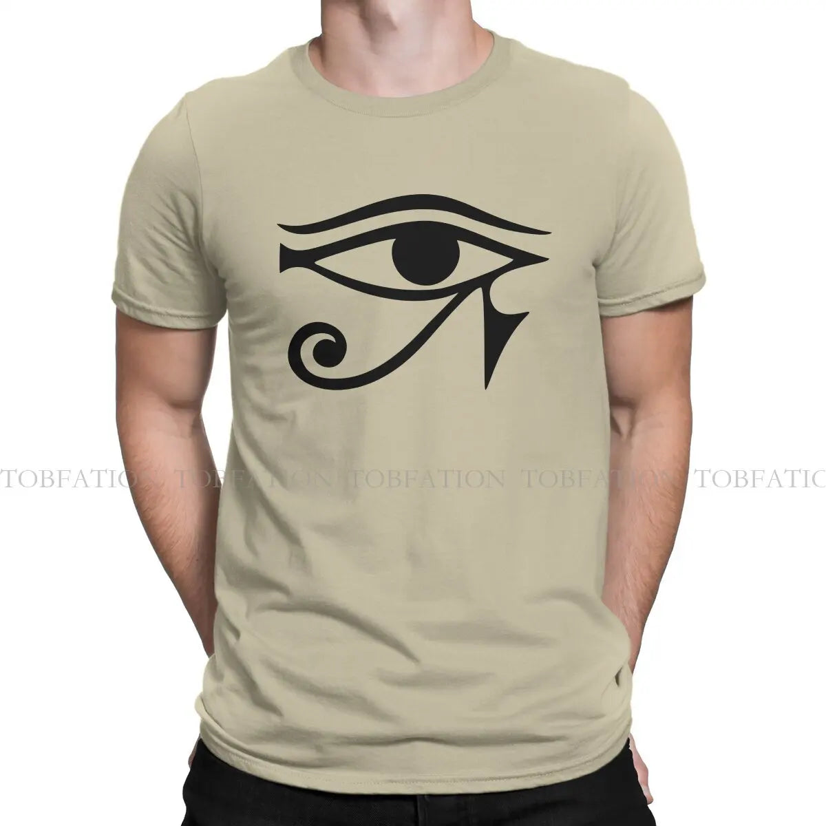 Horus Eye O Neck TShirt Eye of Horus Egyptian Pure Cotton Original T Shirt Man's Clothes Fashion Fluffy