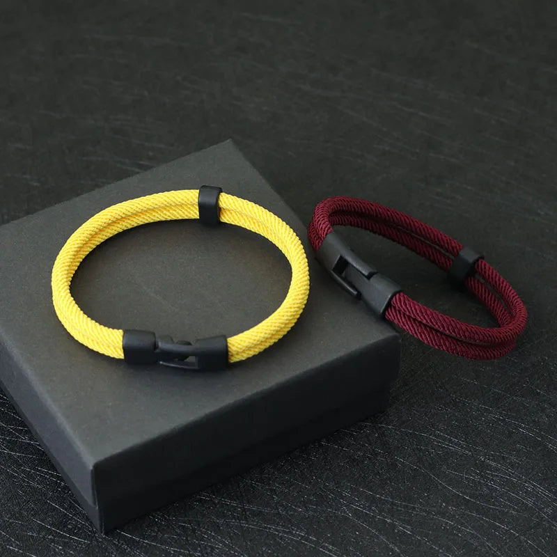 New Fashion Men Bracelet Thread Double Layer Detachable Matching Stackable Braslet Leisure Accessories Hombre Erkek Bileklik - Live Store 4U