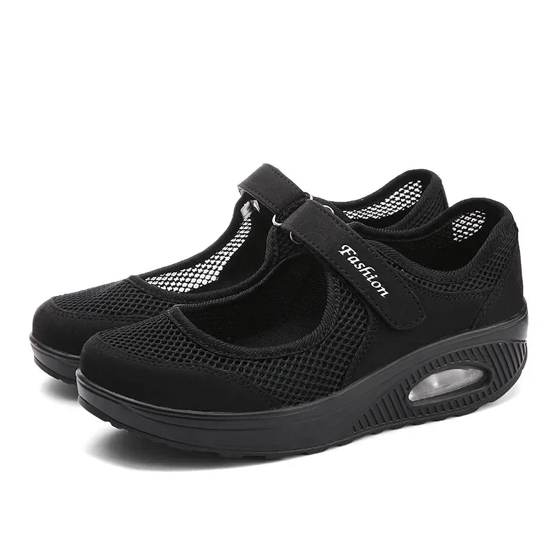 Casual Sneakers Summer Women Shoes Breathable Mesh Light Shoes for Women 2025 Trend Platform Sandals Black Zapatillas De Mujer