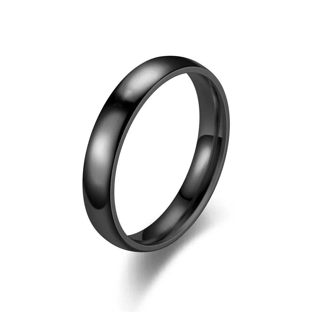 Fashion Charm Jewelry Ring for Men Women Stainless Steel Black Rings Wedding Engagement High Quality Matte Male Accessory - Live Store 4U