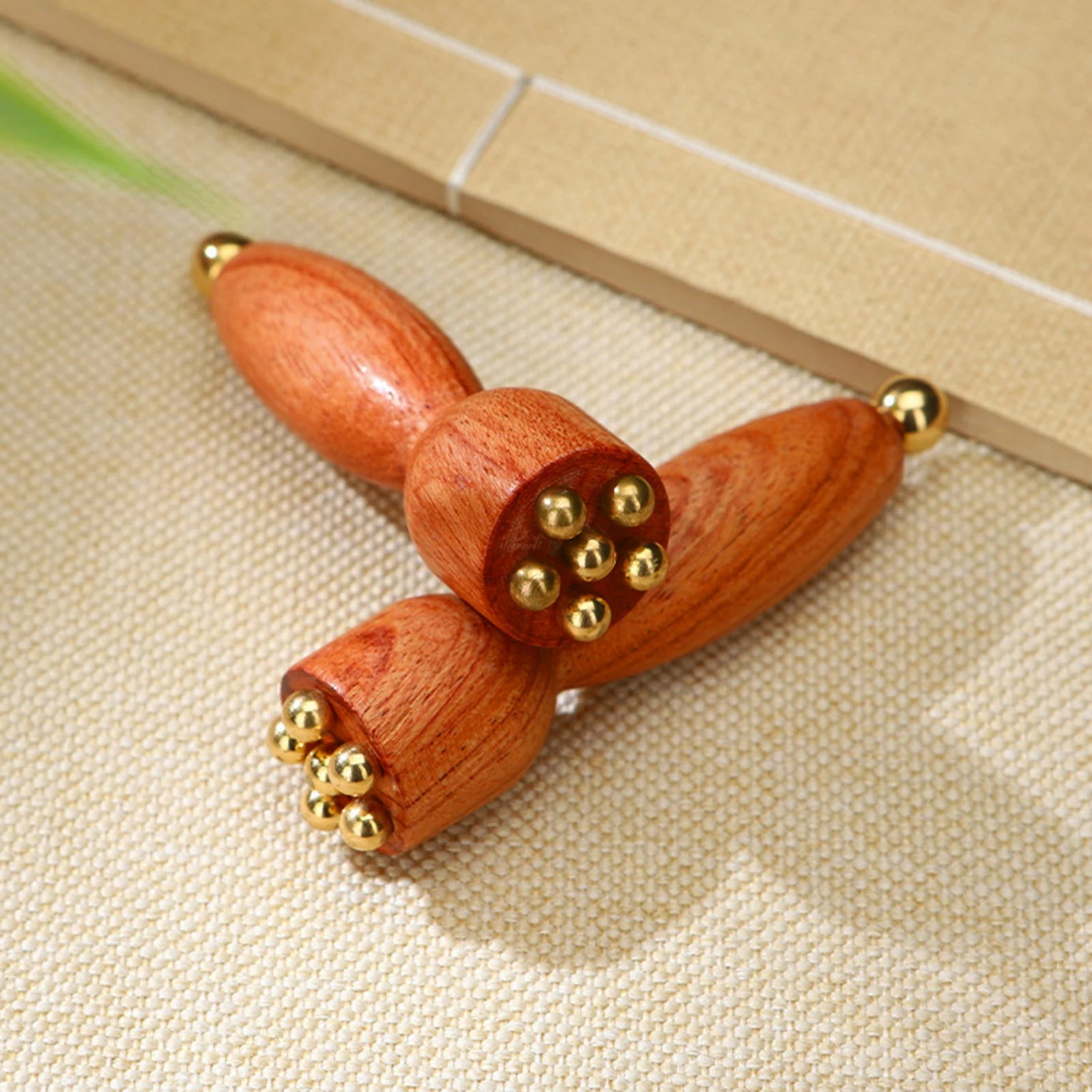 Unlock Radiant Beauty Professional Brass & Rosewood Facial Gua Sha Tool Eye Relaxation Spot Treatment & Anti-aging