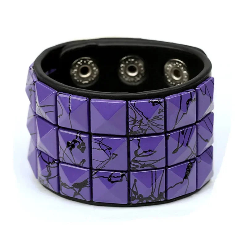Hip Hop Rock PU Leather Bracelet Men and Women Punk Spikes Rivets Skull Heart Cross Creative Party Bracelet Jewelry Accessories - Live Store 4U