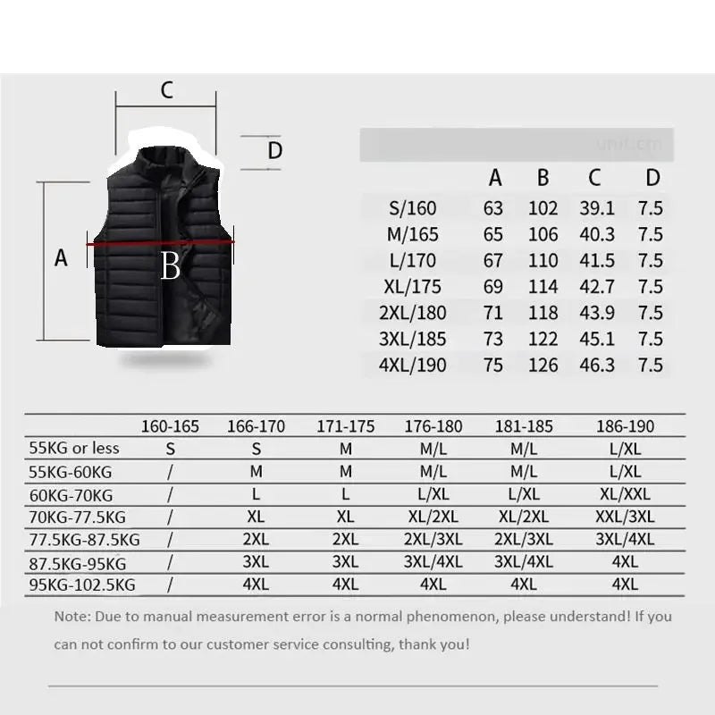 Aiwetin Men' Sleeveless Vest Jackets Winter Fashion Male Cotton-Padded Vest Coats Men Stand Collar Warm Waistcoats Clothing 5XL - Live Store 4U