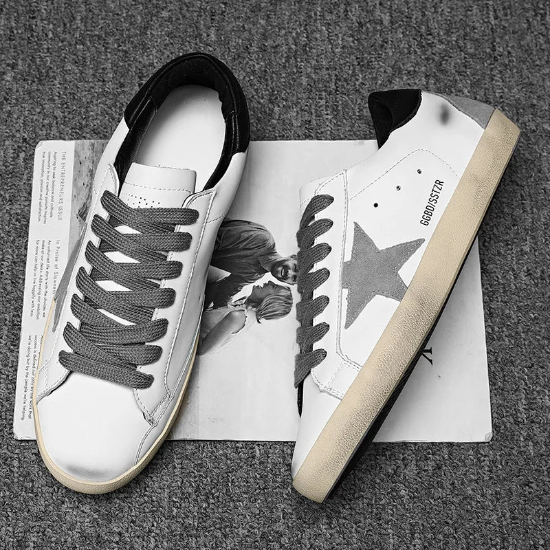 Comfortable Fashion Classic Spring Height-Increasing Two-Layer Cowhide Casual Couple Men's TrendSneakers35-44High-Quality Summer