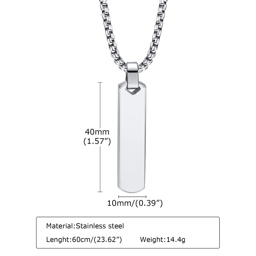 2pcs/set Vertical Bar Stacked Necklaces for Men Boys,Wateproof Stainless Steel Cuban Chain Collar,Stylish Jewelry Sets Gifts