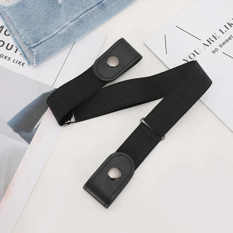 Buckle-Free Belt For Jean Pants,Dresses,No Buckle Stretch Elastic Waist Belt For Women/Men,No Bulge,No Hassle Waist Belt - Live Store 4U