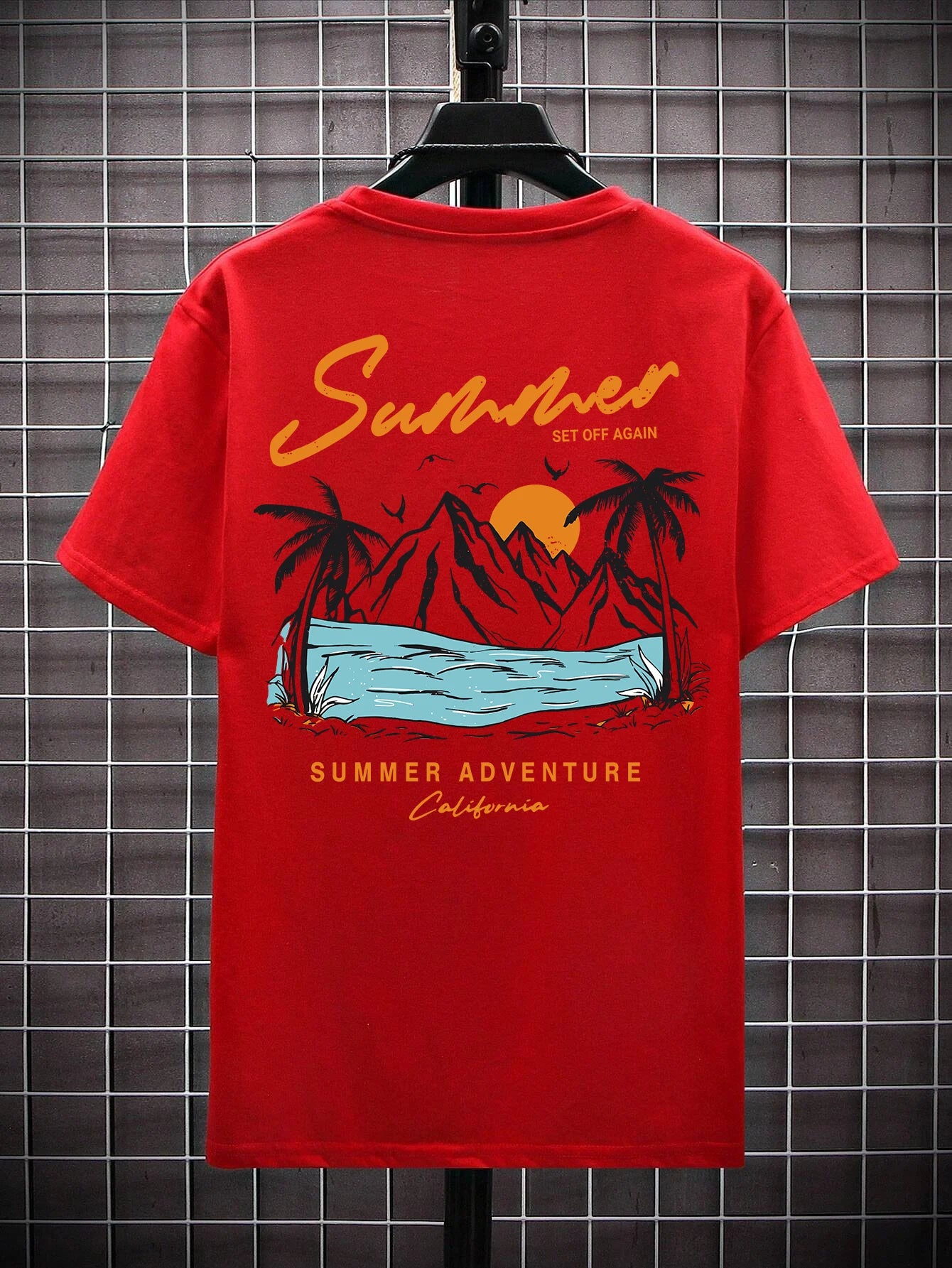 Summer Set Off Again Adventure California Mens T-Shirt Cotton Loose Tee Clothing Fashion Sweat Clothes Oversized Summer Tops - Live Store 4U