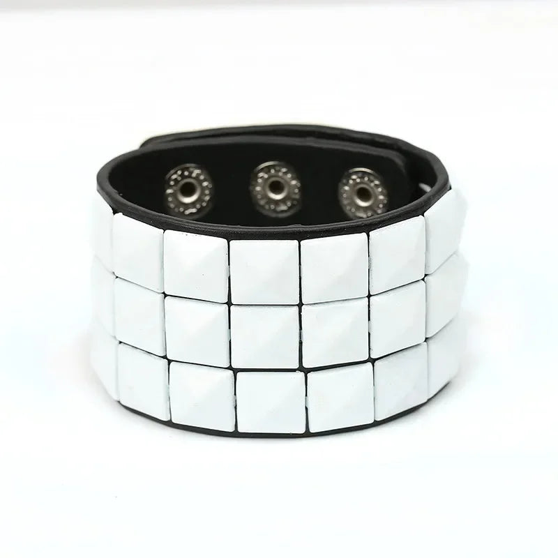Hip Hop Rock PU Leather Bracelet Men and Women Punk Spikes Rivets Skull Heart Cross Creative Party Bracelet Jewelry Accessories - Live Store 4U