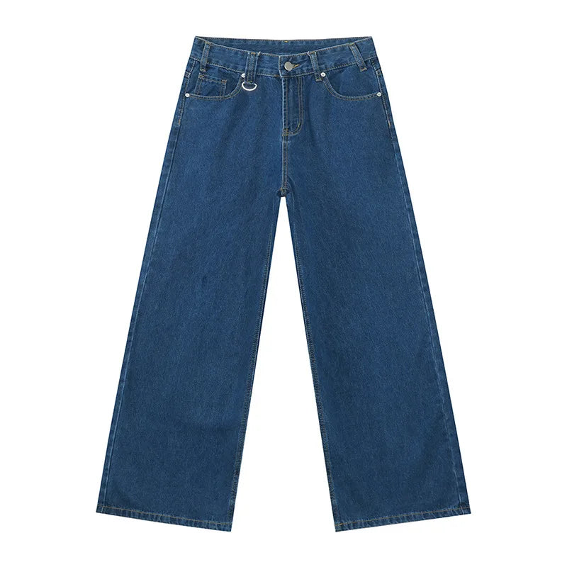 IEFB Summer Men's Denim Pants Old Blue Washed Male Jeans Straight Casual Menwear Loose Wide Leg Trousers New Fashion 9C354 - Live Store 4U