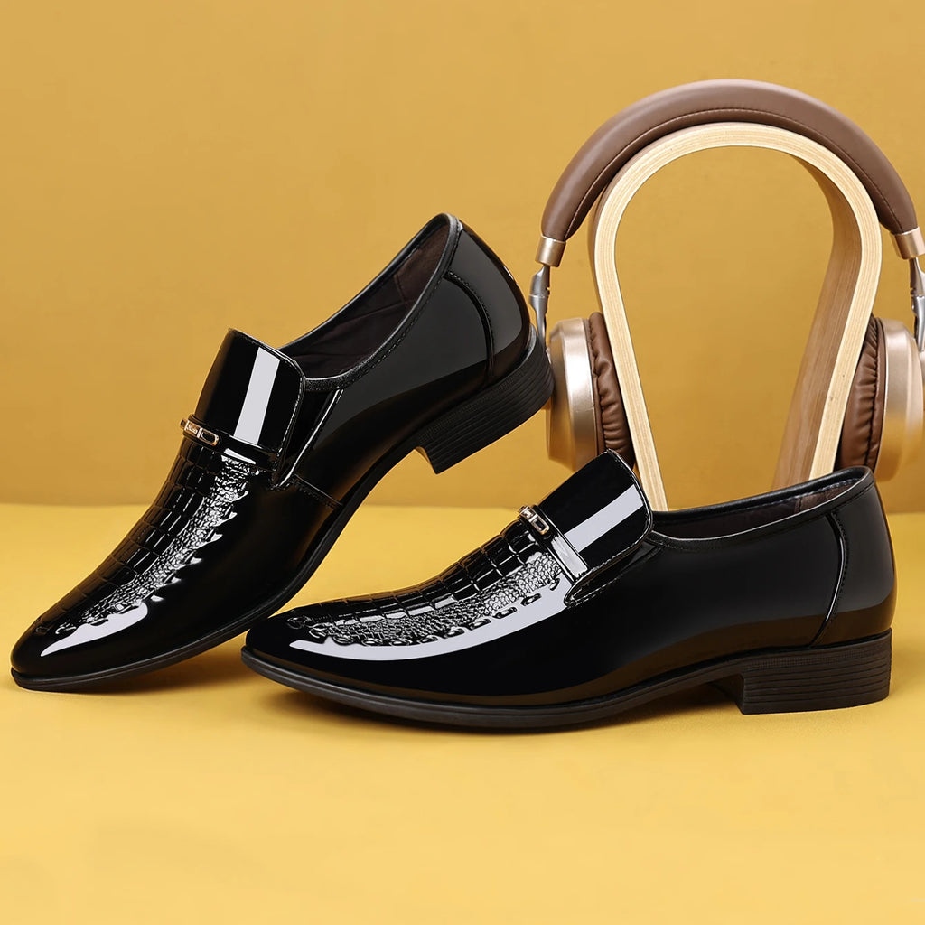 men's dress shoes elegant animal texture wedding office party summer slip-on commuting classic men's formal shoes