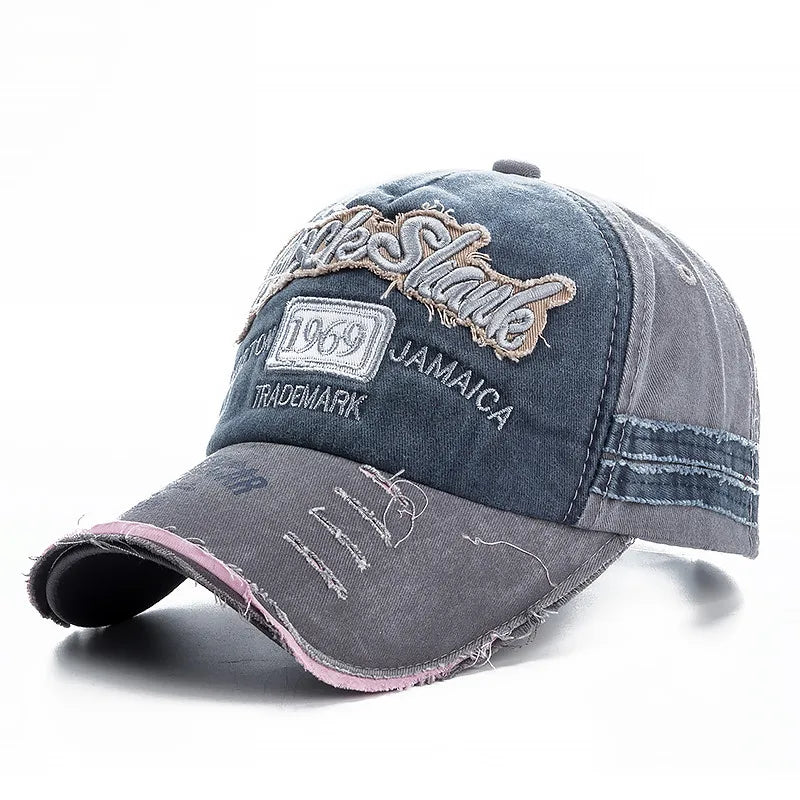 2023 High Quality Washed cowboy letters Cotton Cap For Men Women Adjustable Autdoor Sun protection hat Rock Shark Baseball Caps