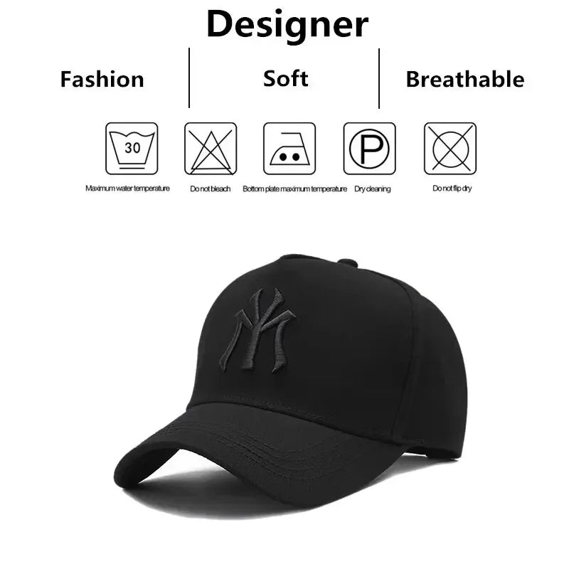 Unisex MY Letter Embroidery Snapback Baseball Caps Spring and Autumn Outdoor Adjustable Casual Hats Sunscreen Hat