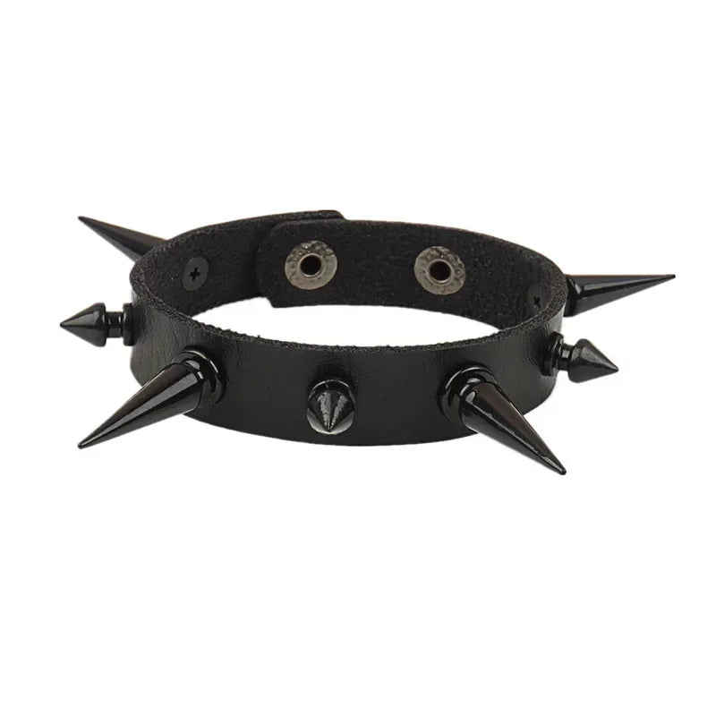 Hip Hop Rock PU Leather Bracelet Men and Women Punk Spikes Rivets Skull Heart Cross Creative Party Bracelet Jewelry Accessories - Live Store 4U