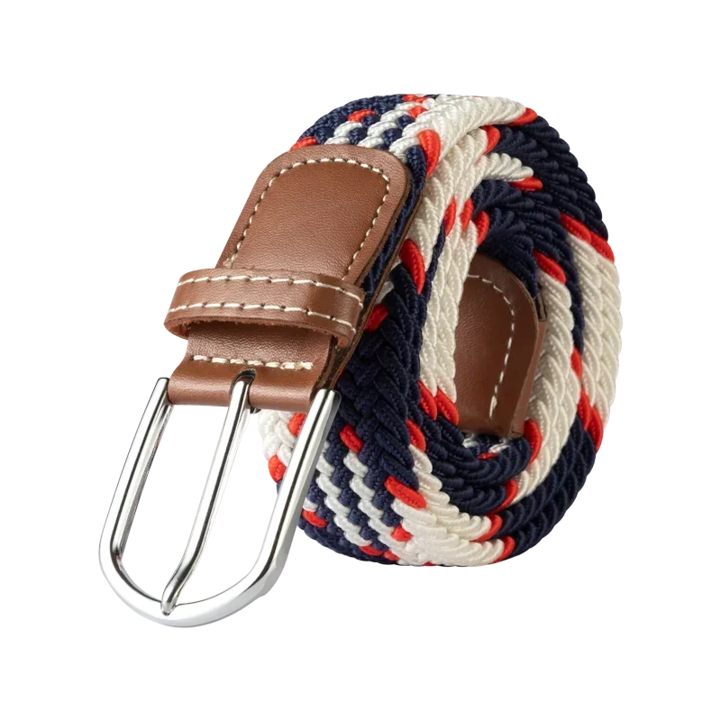 107/120/130cm UNISEX Casual Knitted Pin Buckle Women Belt Woven Canvas Elastic Expandable Braided Stretch Jeans Belts for Men - Live Store 4U