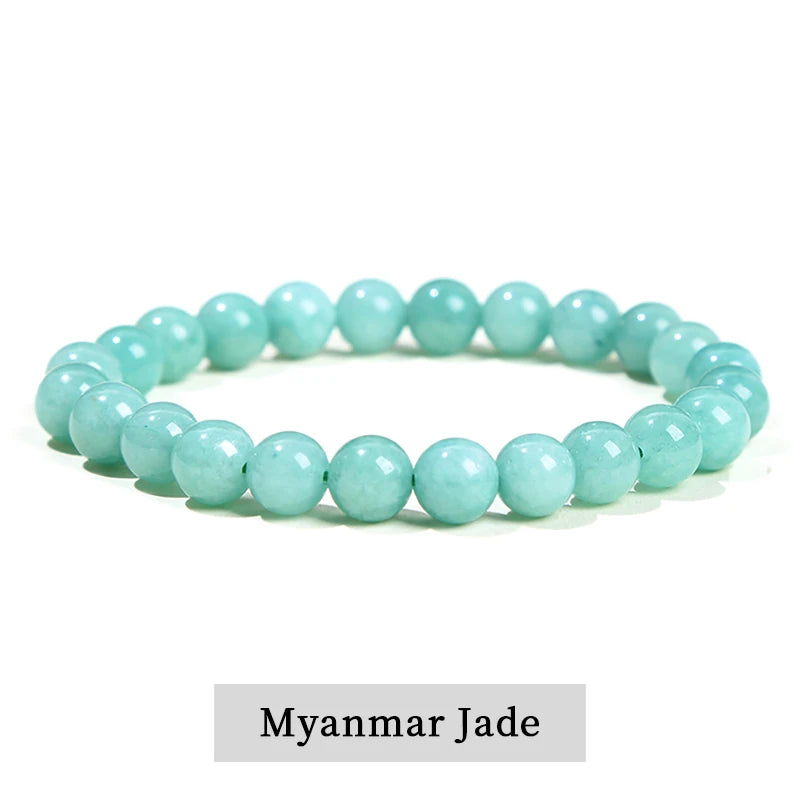 JD Natural Stone Beads Bracelet Amethyst Tiger Eye Crystal Quartz Agate Gem Beads Bangles Women Men Reiki Healling Jewelry Gift - Live Store 4U