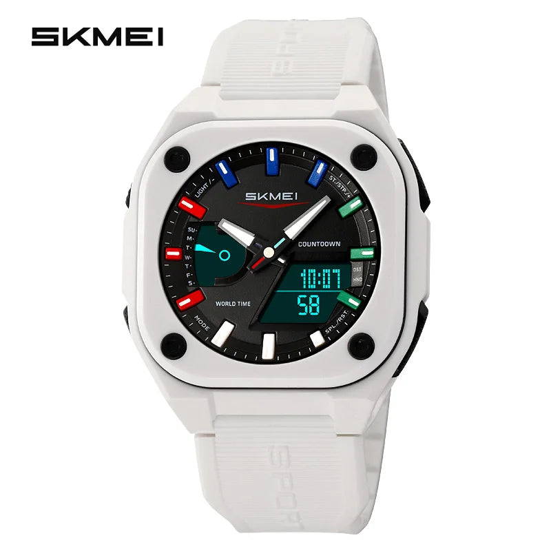 SKMEI 2328 Dual Time Electronic Movement Watch 5 Alarm Clock Daylight Saving Countdown Men's Watches Waterproof With Date Week