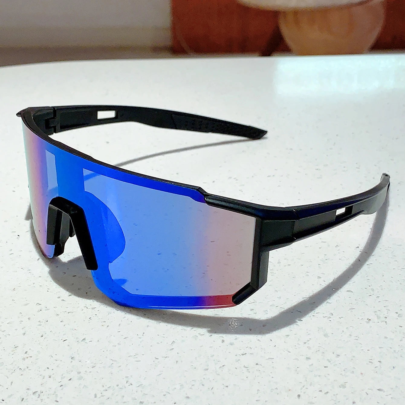 KAMMP Trendy Cycling Goggles Oversized Decor Women's Sports Anti UV Sunglasses Men's Outdoor Brand Design Sun Glasses for Hiking