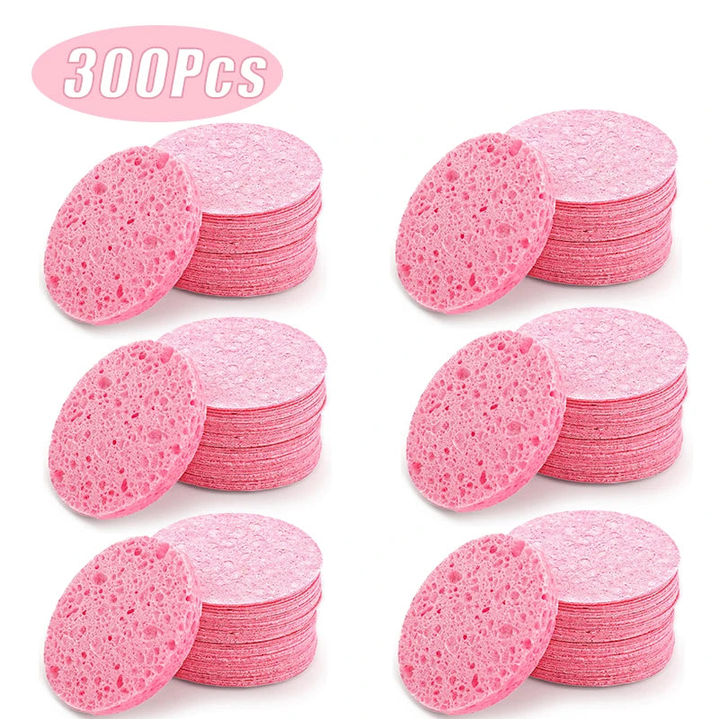 50PCS Face Cleaning Sponge Pad for Exfoliator Mask Facial SPA Massage Makeup Removal Thicker Compress Natural Cellulose Reusable