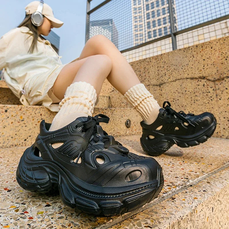 2025 Summer New Fashion Breathable Chunky Sneakers Women EVA Non Slip Wading Platform Shoes Woman Outdoor Thick Sole Sports Shoe