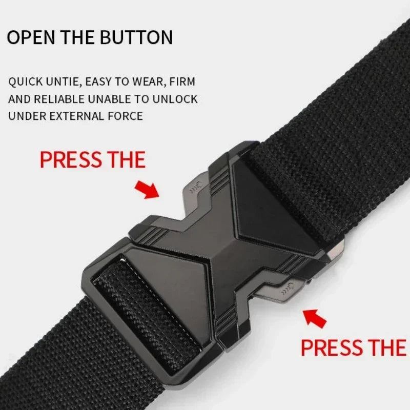 The New Men's 125cm Buckle Belt Nylon Braided Lightweight Breathable Daily Commuter Men's Belt - Live Store 4U